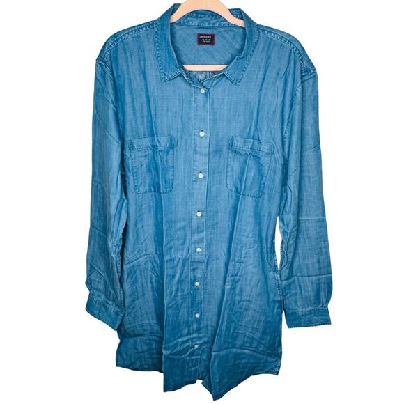 NWT UNTUCKit Maraska Shirt Dress Regular Fit Long Sleeve Button Size 14 Plus - Picture 1 of 9